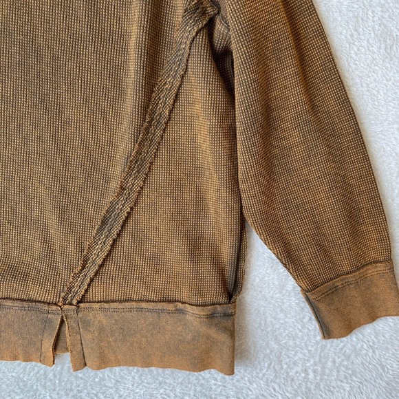 Arizona Jean Co. Thermal Waffle Knit Sweater Women S Brown Grunge Slouchy Boho - Picture 5 of 10
